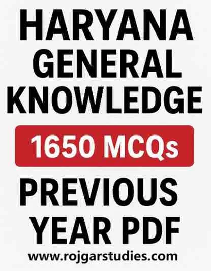 Haryana General Knowledge 1650 MCQs Previous Year PDF
