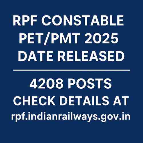 RPF Constable PET/PMT 2025 Date Released